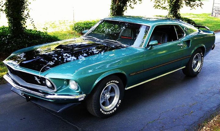 1969 Ford Mustang - MACH 1- TRUE M-CODE SILVER JADE CLASSIC- Stock ...