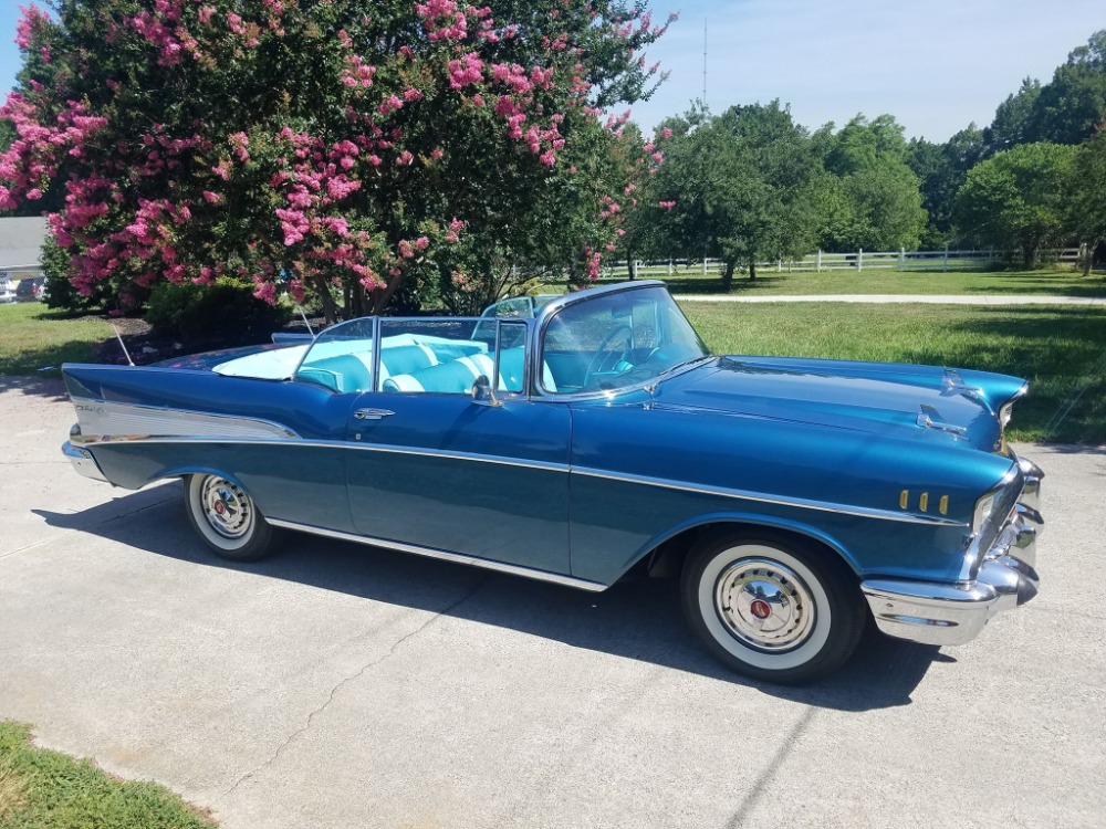 1957 Chevrolet Bel Air - HARBOR BLUE -CONVERTIBLE - SEE VIDEO Stock ...