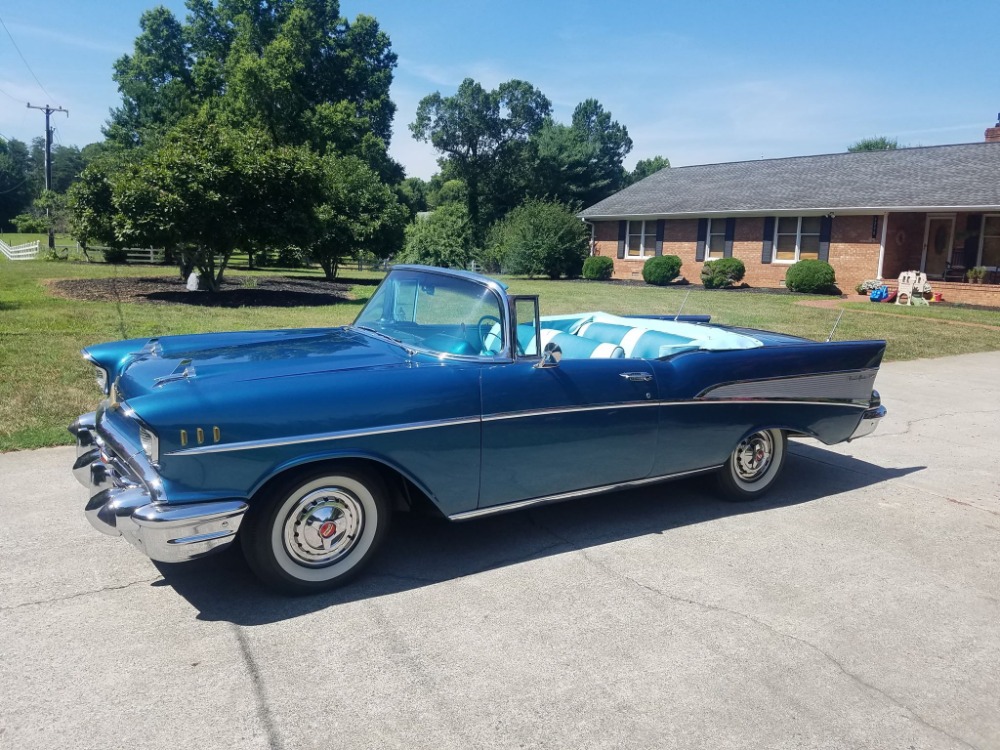 1957 Chevrolet Bel Air - HARBOR BLUE -CONVERTIBLE - SEE VIDEO Stock ...