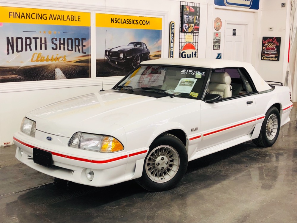 1987 Ford Mustang -GT CONVERTIBLE TRIPLE WHITE ONLY 17k MILES-VIDEO