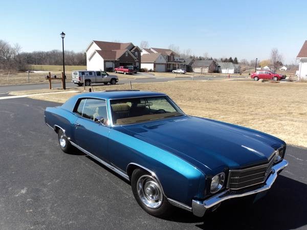 Used 1970 Chevrolet Monte Carlo Dark Fathom Blue-best Year Mc For Sale 