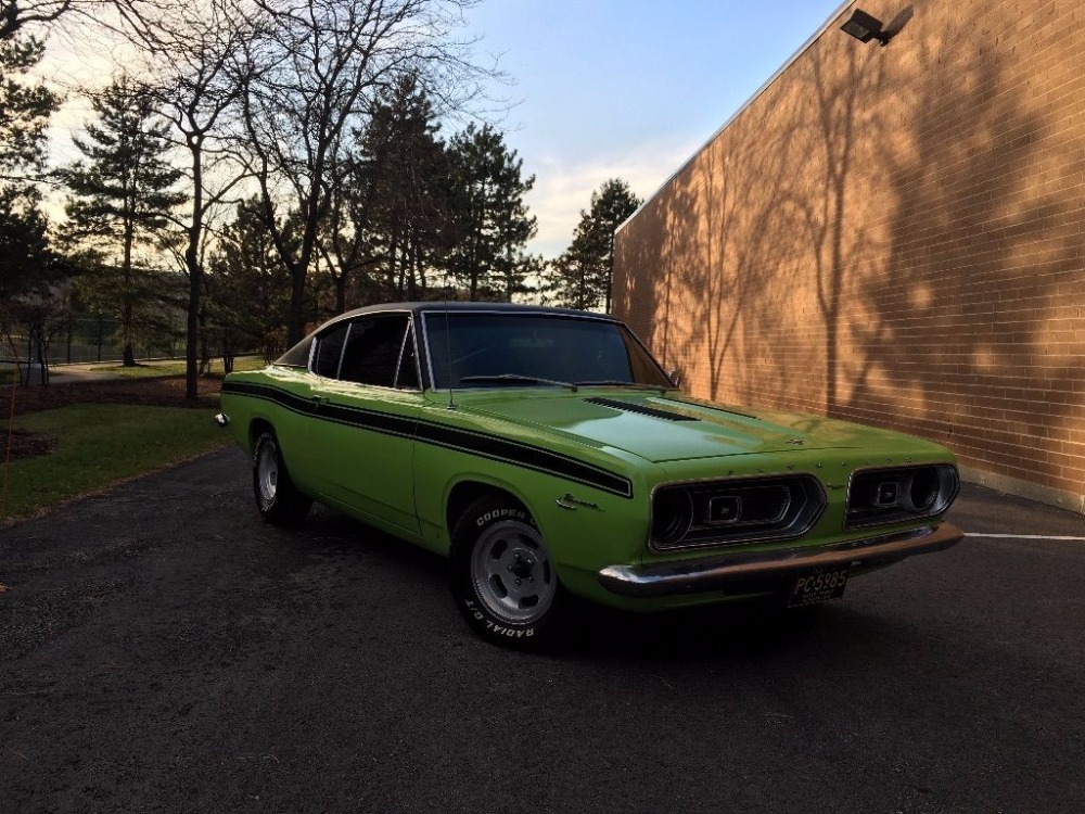 1967-68 Barracuda 4 Speed Passenger Area Dark Green Loop Carpet Set